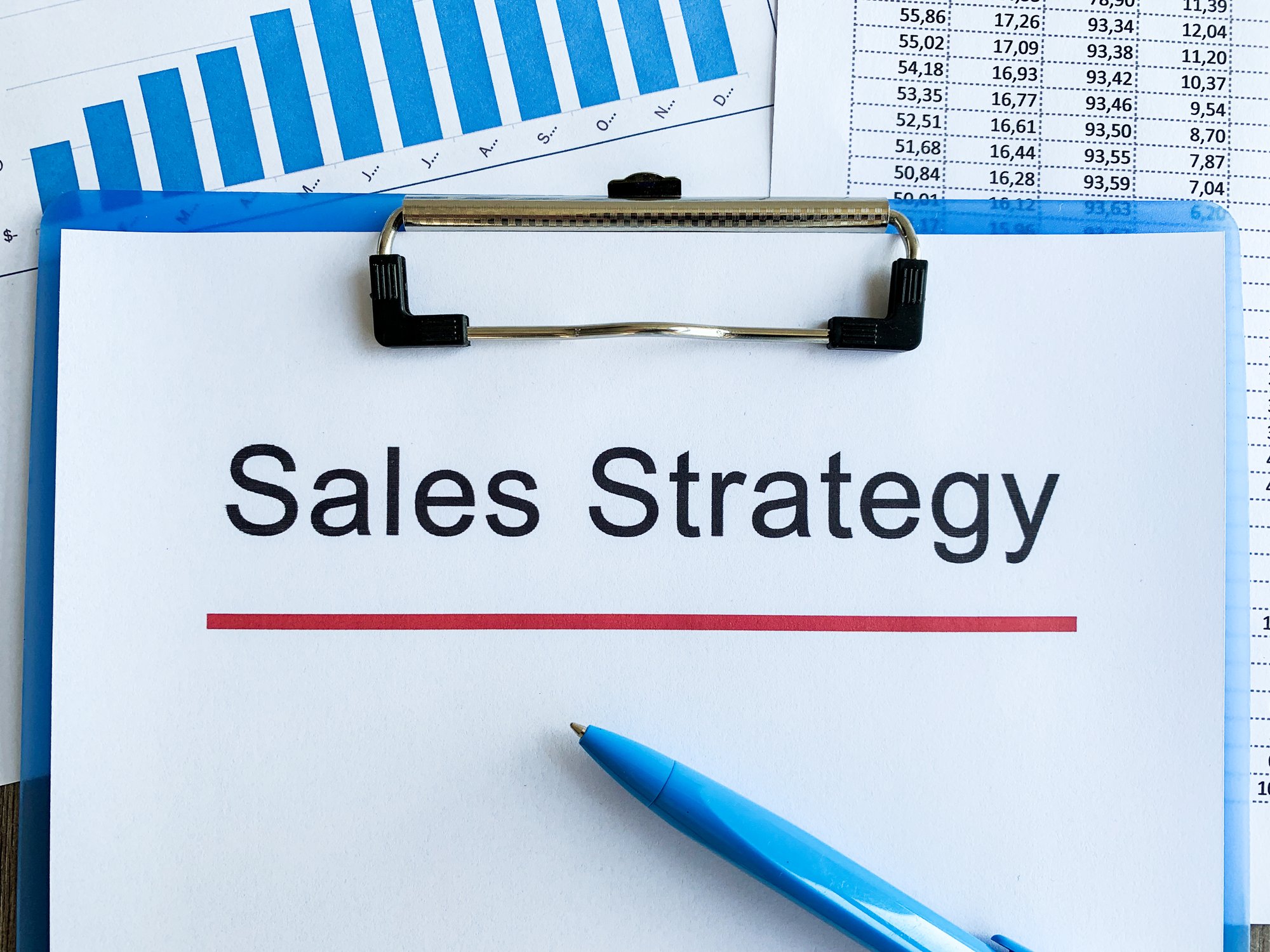 document-with-title-sales-strategy-top-view-2023-04-18-16-27-30-utc